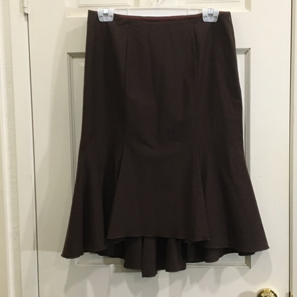 Trina trunk brown polyester and viscose flirty skirt - Picture 2 of 7